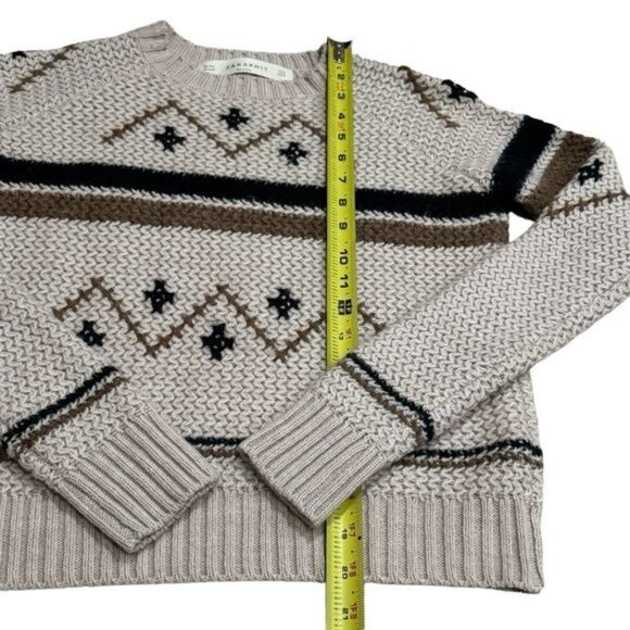 Zara Knit Aztec Print Wool Blend Sweater Holiday Cozy Winter Unisex Kid’s Size M - Picture 6 of 6